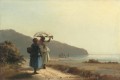 deux femmes bavardant au bord de la mer st thomas 1856 Camille Pissarro